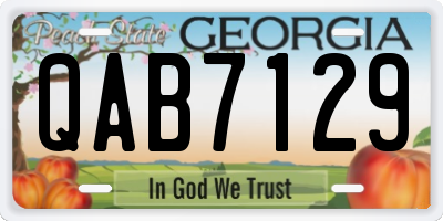 GA license plate QAB7129