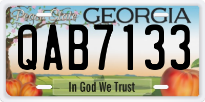 GA license plate QAB7133