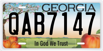 GA license plate QAB7147