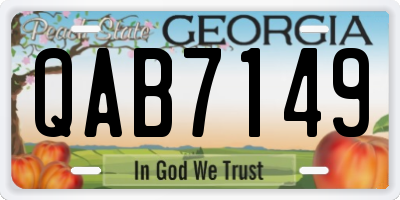 GA license plate QAB7149
