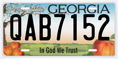 GA license plate QAB7152