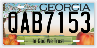 GA license plate QAB7153