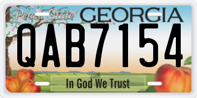 GA license plate QAB7154