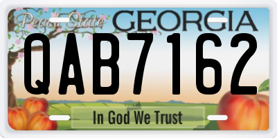GA license plate QAB7162