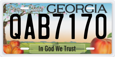 GA license plate QAB7170