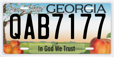 GA license plate QAB7177