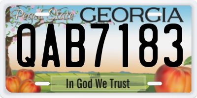 GA license plate QAB7183