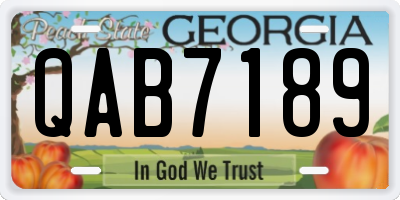 GA license plate QAB7189