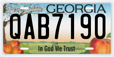 GA license plate QAB7190