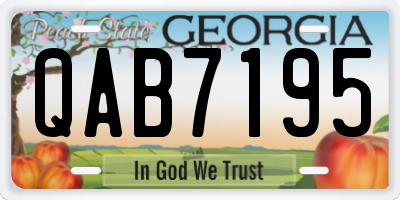 GA license plate QAB7195