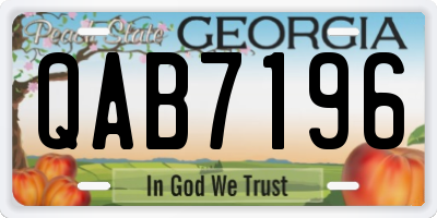 GA license plate QAB7196