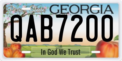 GA license plate QAB7200