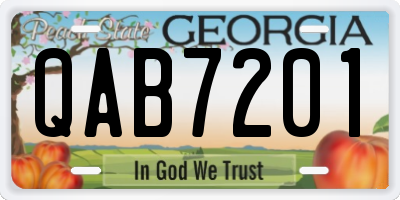 GA license plate QAB7201