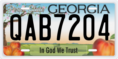 GA license plate QAB7204