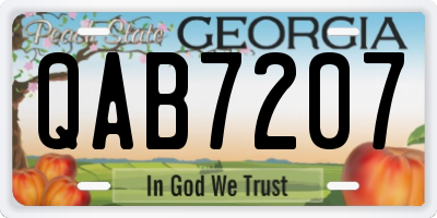 GA license plate QAB7207