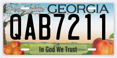 GA license plate QAB7211