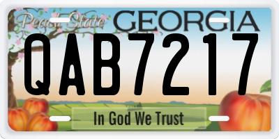 GA license plate QAB7217