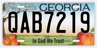 GA license plate QAB7219