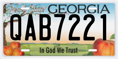 GA license plate QAB7221