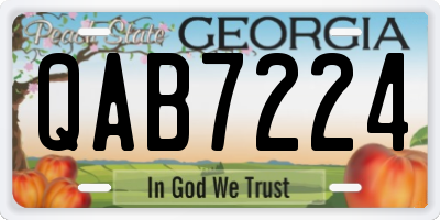 GA license plate QAB7224
