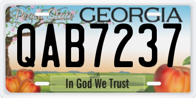 GA license plate QAB7237