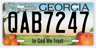 GA license plate QAB7247