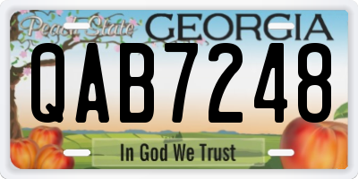 GA license plate QAB7248