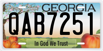 GA license plate QAB7251