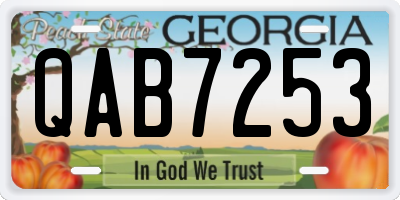 GA license plate QAB7253