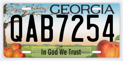 GA license plate QAB7254