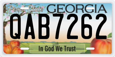 GA license plate QAB7262