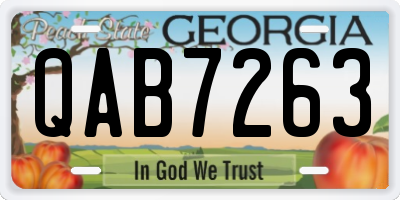 GA license plate QAB7263