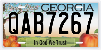 GA license plate QAB7267