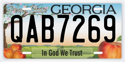 GA license plate QAB7269