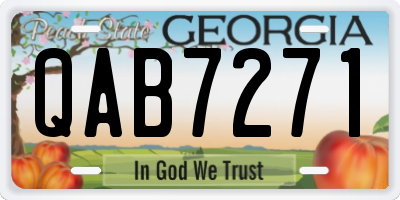 GA license plate QAB7271