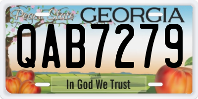 GA license plate QAB7279