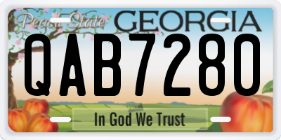 GA license plate QAB7280