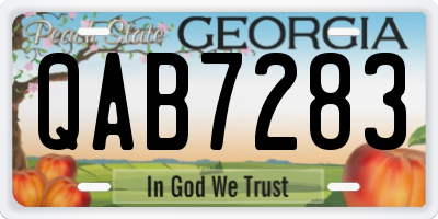 GA license plate QAB7283