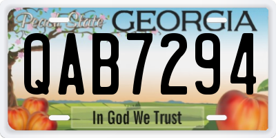 GA license plate QAB7294