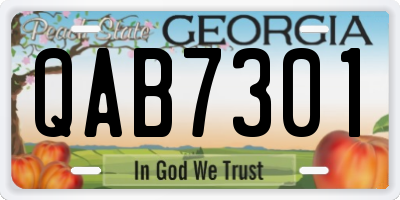 GA license plate QAB7301