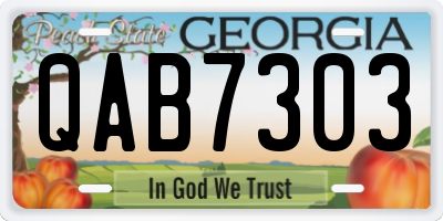 GA license plate QAB7303
