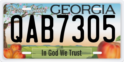 GA license plate QAB7305
