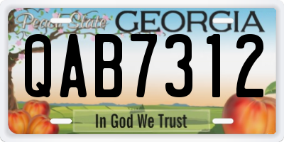 GA license plate QAB7312