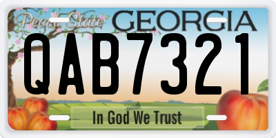GA license plate QAB7321