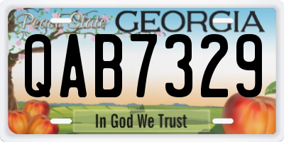 GA license plate QAB7329
