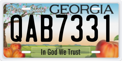 GA license plate QAB7331