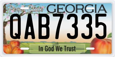 GA license plate QAB7335