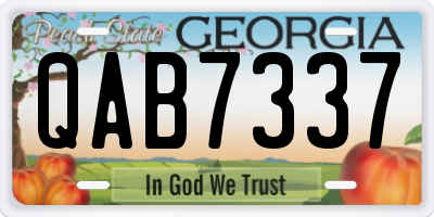 GA license plate QAB7337