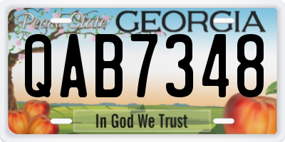 GA license plate QAB7348