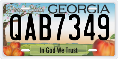 GA license plate QAB7349